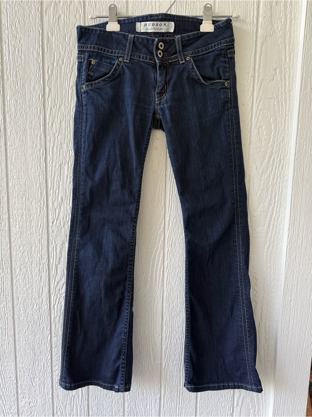 Hudson y2k Denim Jeans Dark Blue Low Rise Bootcut for Women sz 26 x 28 inseam